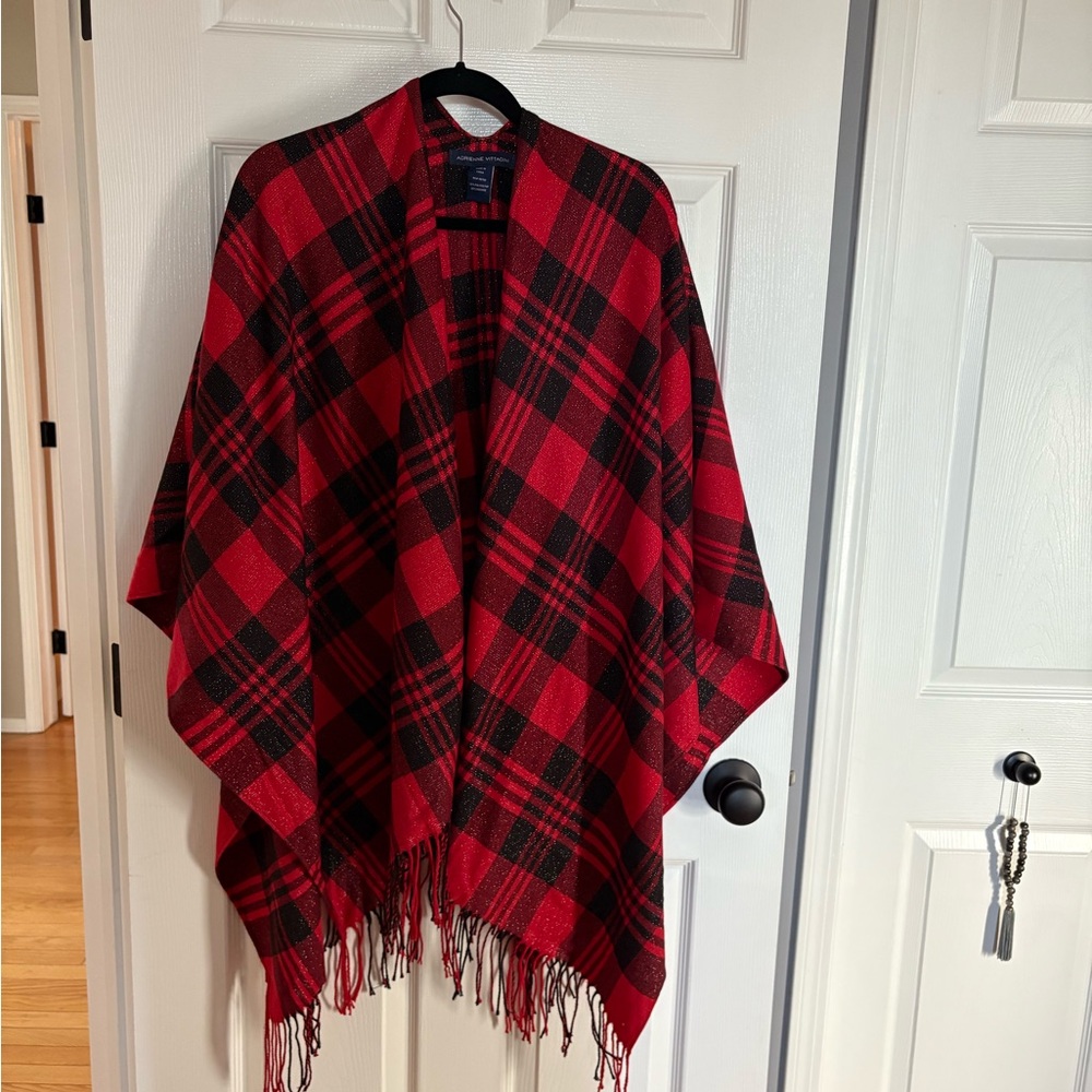 Adrienne Vittadini Red and Black Plaid Shall